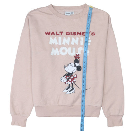 Disney Womens Beige Minnie Mouse Pullover Sweatshirt XS