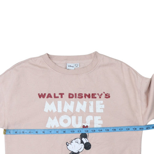 Disney Womens Beige Minnie Mouse Pullover Sweatshirt XS