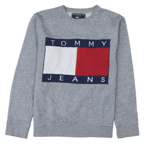 Tommy Hilfiger Womens Grey Crew Neck Pullover Sweatshirt Size S