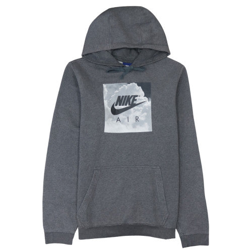 Nike Men's Grey Pullover Hoodie S Graphic Logo Fleece