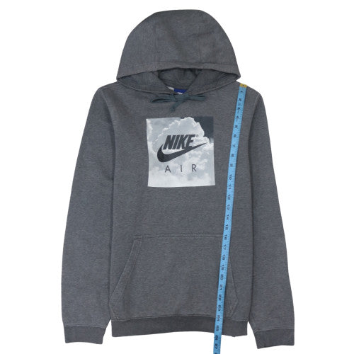 Nike Men's Grey Pullover Hoodie S Graphic Logo Fleece