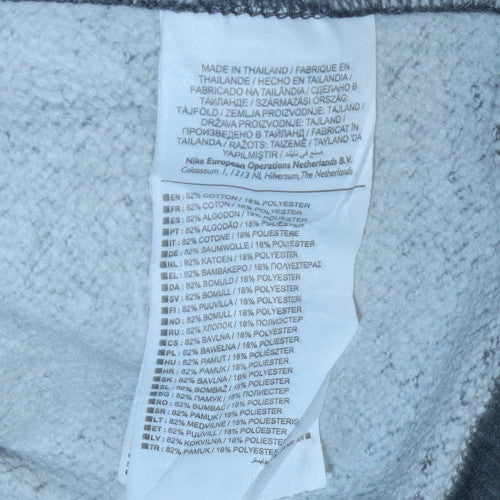 Nike Men's Grey Pullover Hoodie S Graphic Logo Fleece