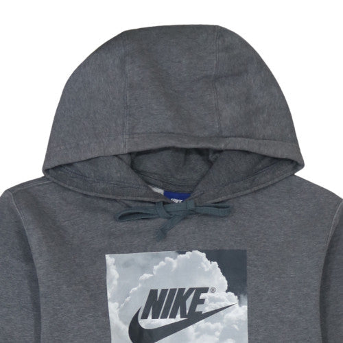 Nike Men's Grey Pullover Hoodie S Graphic Logo Fleece