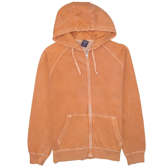 GAP Mens Orange Full Zip Fleece Hoodie M Regular Fit