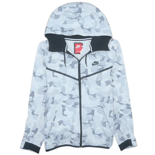 Nike Men's Grey Full Zip Camouflage Hoodie Size S