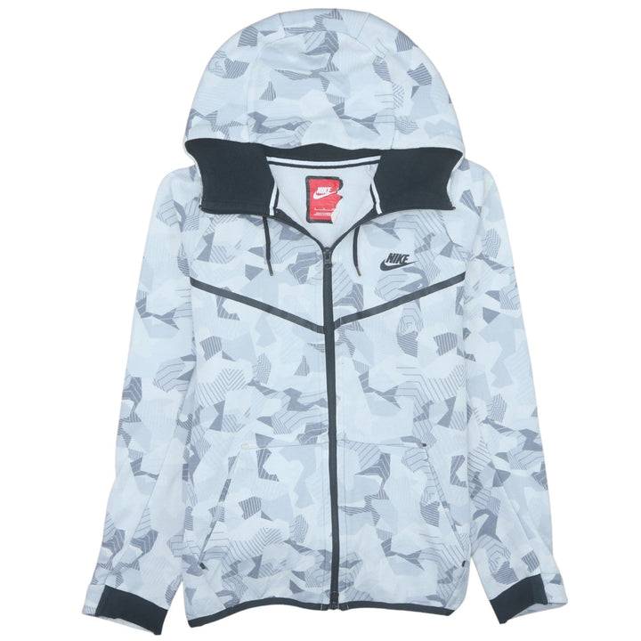 Nike Men's Grey Full Zip Camouflage Hoodie Size S