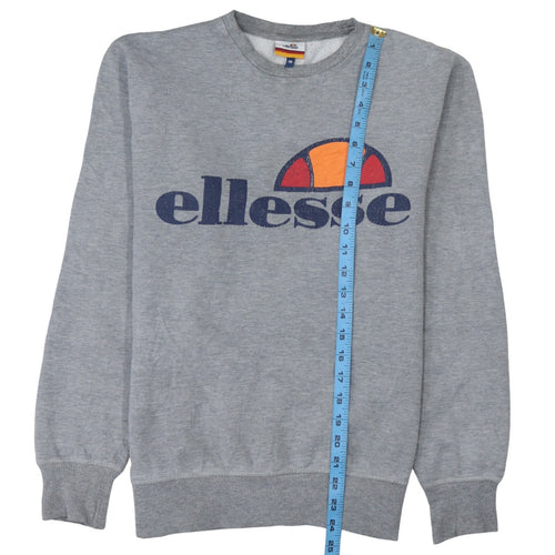 Ellesse Men Grey Logo Pullover Sweatshirt Size M Regular Fit