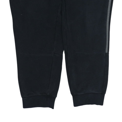 Adidas Men's Black Jogger Trousers M Regular Fit Fleece Activewear