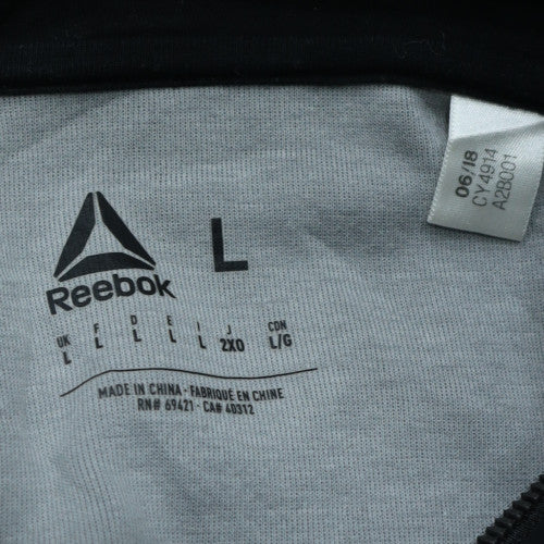 Reebok Men Grey Full Zip Hoodie L Regular Fit Sweatshirt
