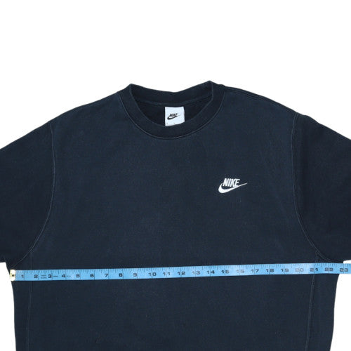 Nike Men's Black Cotton Blend Crew Neck Pullover Sweatshirt M