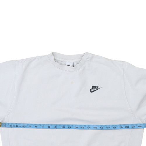Nike Womens White Small Crew Neck Pullover Sweatshirt
