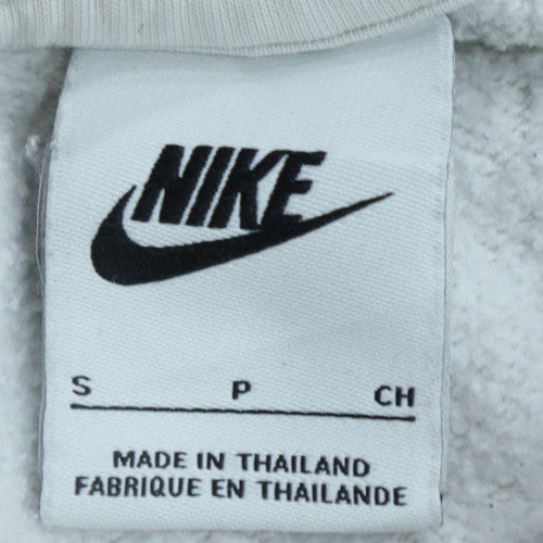 Nike Womens White Small Crew Neck Pullover Sweatshirt