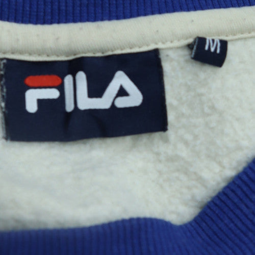 Fila Women's White & Blue Crew Neck Pullover Sweatshirt Size M
