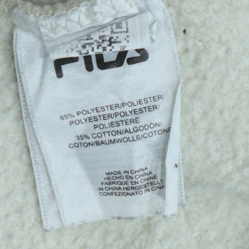 Fila Women's White & Blue Crew Neck Pullover Sweatshirt Size M