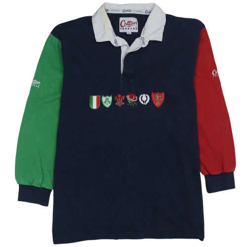 Cotton Traders Mens Multicoloured Rugby Henley Sweatshirt XL