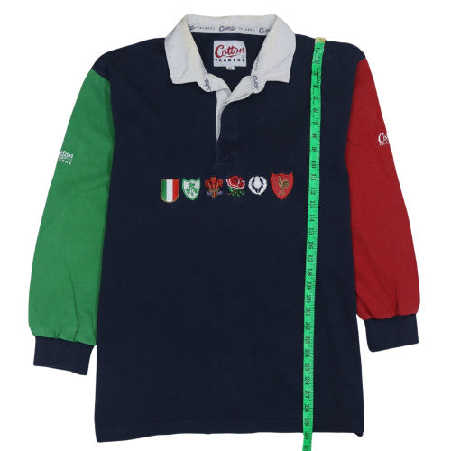 Cotton Traders Mens Multicoloured Rugby Henley Sweatshirt XL