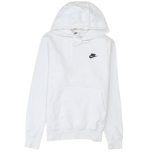 Nike Women's White Small Pullover Hoodie with Logo Design