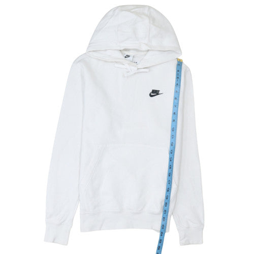 Nike Women's White Small Pullover Hoodie with Logo Design