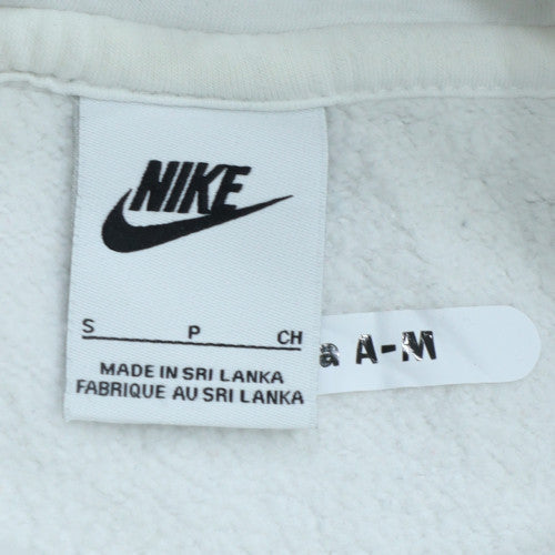 Nike Women's White Small Pullover Hoodie with Logo Design