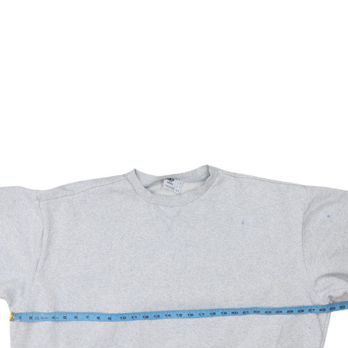 Adidas Women Grey Small Crew Neck Pullover Sweatshirt Classic Fit