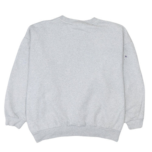 Adidas Women Grey Small Crew Neck Pullover Sweatshirt Classic Fit