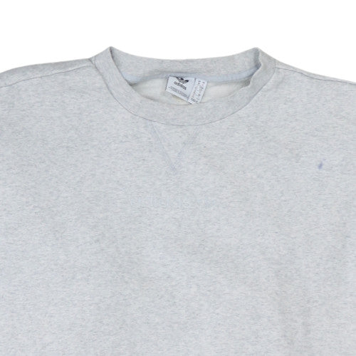 Adidas Women Grey Small Crew Neck Pullover Sweatshirt Classic Fit