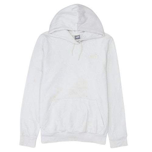 Puma Men’s White Pullover Hoodie Size L Cotton Blend Regular Fit