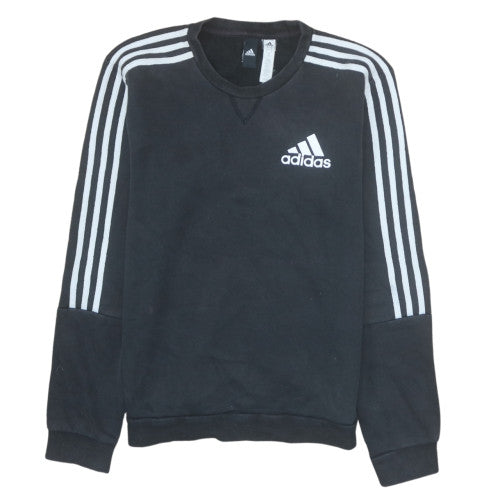 Adidas Mens Black Medium Sweatshirt Crew Neck Pullover Classic Logo