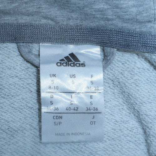 Adidas Womens Grey Pink Full Zip Hoodie Size 8-10