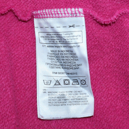 Adidas Womens Grey Pink Full Zip Hoodie Size 8-10