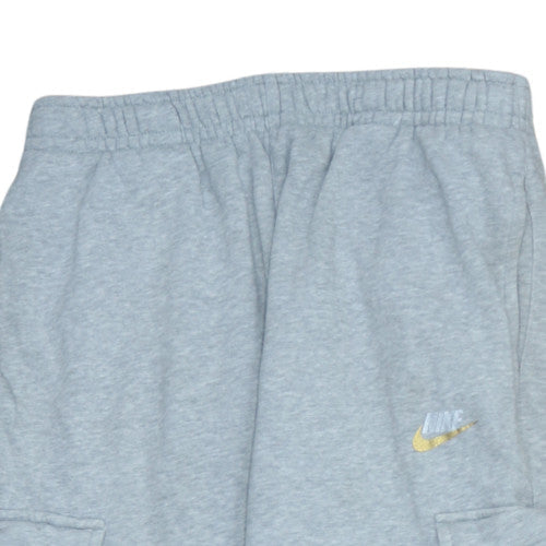 Nike Men Grey Fleece Jogger Trousers M Regular Fit Activewear