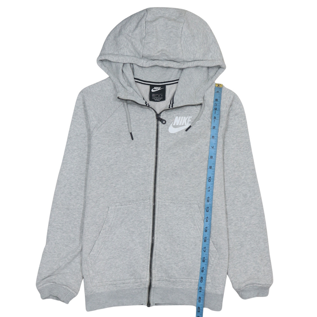 Nike Men's Grey XS Full Zip Hoodie with Logo