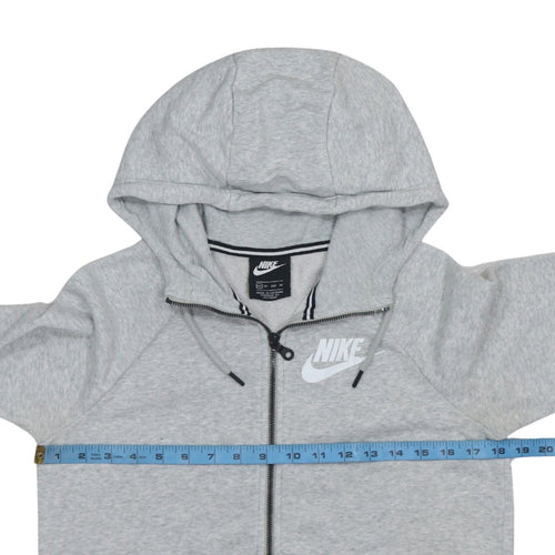 Nike Men's Grey XS Full Zip Hoodie with Logo