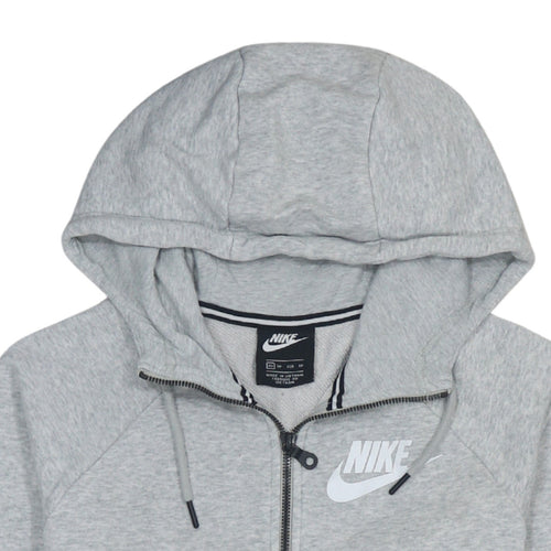 Nike Men's Grey XS Full Zip Hoodie with Logo