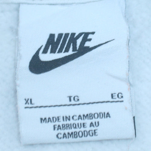 Nike Men's White XL Pullover Hoodie Fleece Sportswear Sweatshirt