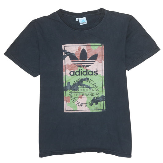 Adidas Men's Black Camouflage Logo Graphic T-Shirt Size L