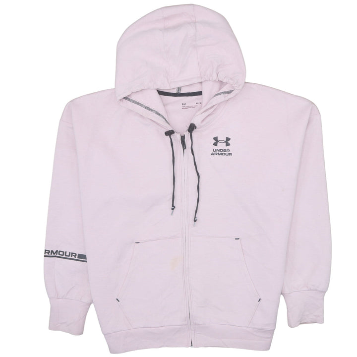 Under Armour Women's Pink Full Zip Hoodie Size M Loose Fit
