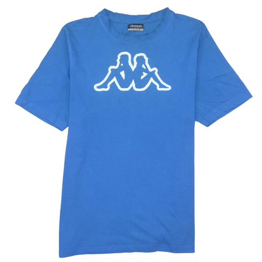 Kappa Men's Blue Logo Graphic T-Shirt Size L Cotton Crew Neck