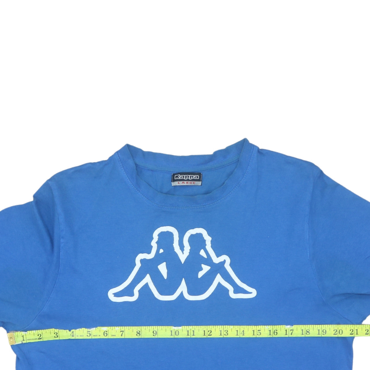 Kappa Men's Blue Logo Graphic T-Shirt Size L Cotton Crew Neck