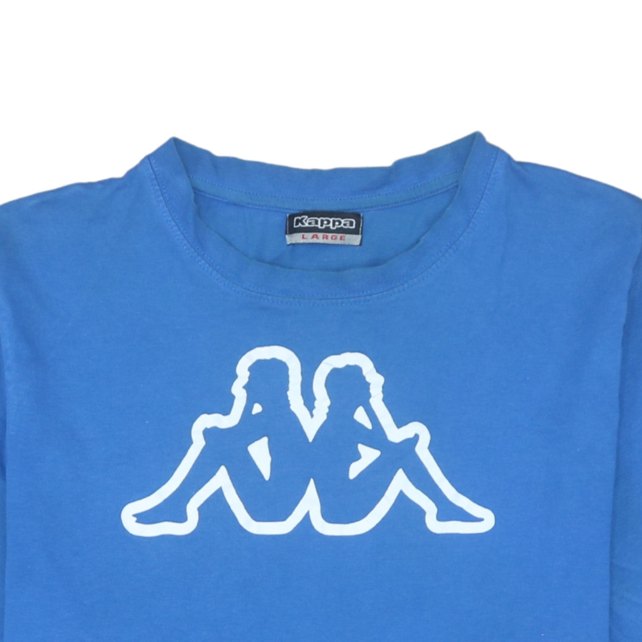 Kappa Men's Blue Logo Graphic T-Shirt Size L Cotton Crew Neck
