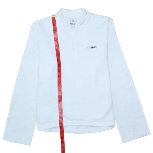 Adidas Women White 1/2 Zip Pullover Sweatshirt UK 14