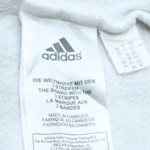 Adidas Women White 1/2 Zip Pullover Sweatshirt UK 14