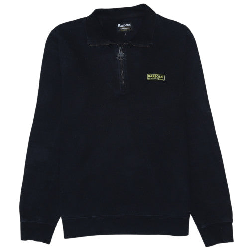 Barbour International Womens Black L Fleece 1/4 Zip Sweatshirt