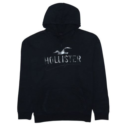 Hollister Women's Black XL Pullover Hoodie with Logo Print