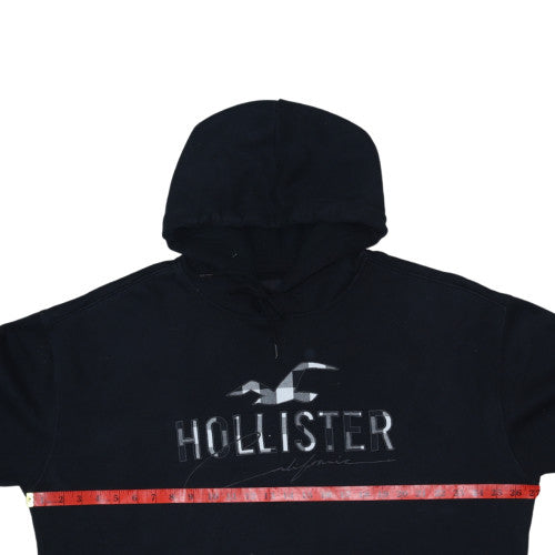 Hollister Women's Black XL Pullover Hoodie with Logo Print