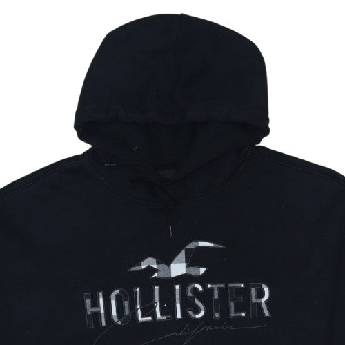 Hollister Women's Black XL Pullover Hoodie with Logo Print