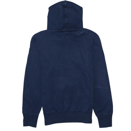 Champion Men's Blue Pullover Hoodie Medium Logo Cotton Fleece