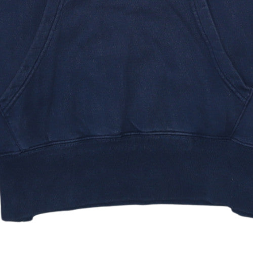 Champion Men's Blue Pullover Hoodie Medium Logo Cotton Fleece