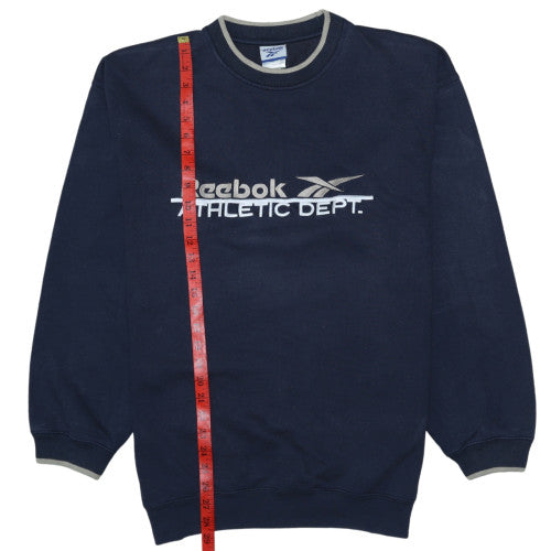 Reebok Men's Blue Pullover Sweatshirt L Crew Neck Athletic Dept Logo