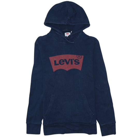 Levi's Men's Blue Pullover Hoodie M Logo Fleece Sweatshirt